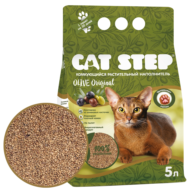 Наполнитель комкующийся растительный CAT STEP Olive Original, 5л - 0
