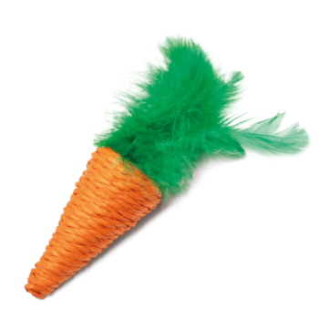 Игрушка для кошек "Морковка с перьями", 75/140мм, серия NATURAL