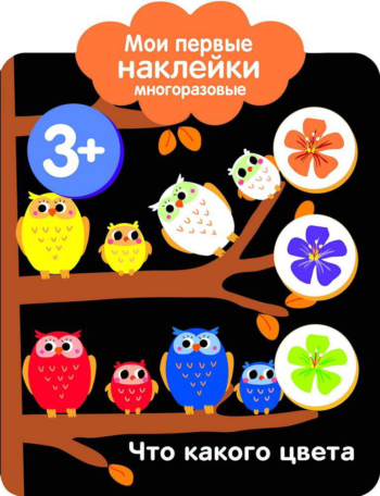 Книга Стрекоза Мои первые наклейки многоразовые 3+ Что какого цвета