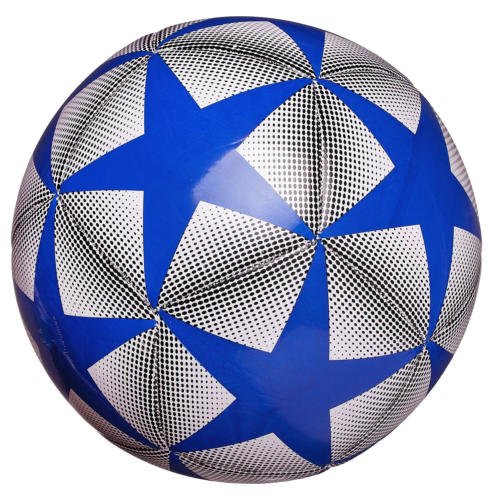 Футбольный мяч Junfa с синими звездами 22-23 см - 0