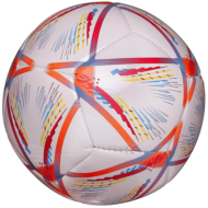 Футбольный мяч Junfa с бордово-оранжевыми полосками 22-23 см - 0