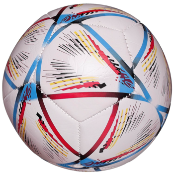 Футбольный мяч Junfa с сине-бордовыми полосками 22-23 см