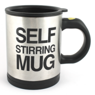 Кружка-мешалка черная "Self stirring mug" - 0