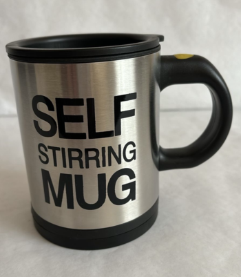 Кружка-мешалка Эврика "Self Stirring Mug", нержавеющая сталь, двойные стенки, черная