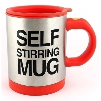 Кружка-мешалка красная "Self stirring mug"