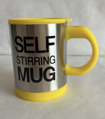 Кружка-мешалка Эврика "Self Stirring Mug", желтая, термостойкая, 350мл