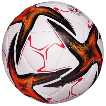Футбольный мяч Junfa белый с оранжево-черными звездами 22-23 см