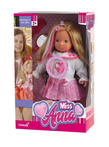 Кукла Miss Anna, тм Dimian, 40 см, светящиеся волосы Miss Anna, со звуковыми эффектами.