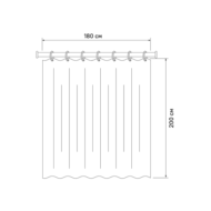 Штора IDDIS для ванной 200x180 см светло-серый PE (P09PE18i11) - 1