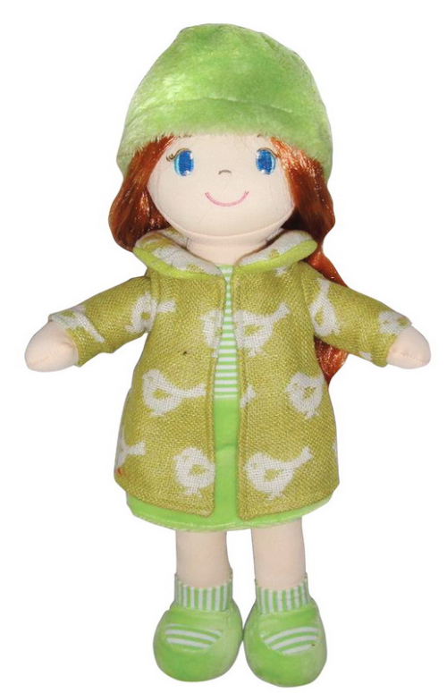 Кукла, рыжая в зелёном пальто, мягконабивная, 36 см - 0