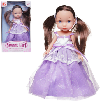Кукла Junfa в в фиолетовом мерцающем платье с кружевами 24 см