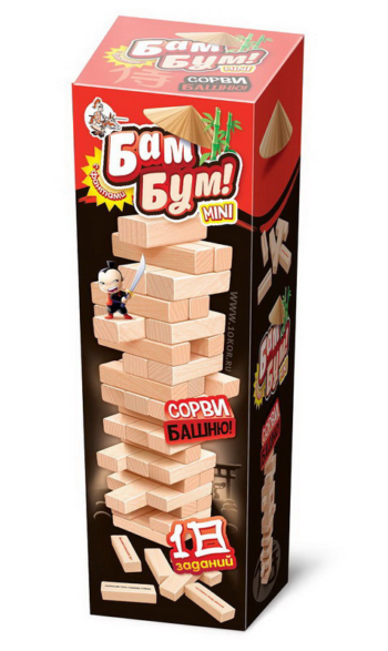 Игра настольная для взрослых и детей БАМ-БУМ МИНИ. Падающая башня с фантами