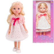 Кукла ABtoys Времена года в розовом кружевном платье 33 см - 0