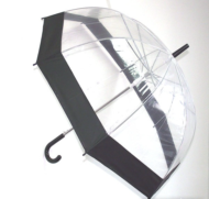 Зонт прозрачный купол черный - 0