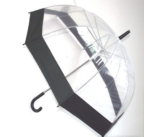 Зонт прозрачный купол черный - 0
