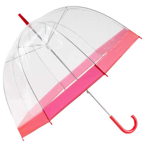 Зонт прозрачный купол красный - 0