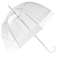 Зонт прозрачный купол белый - 0
