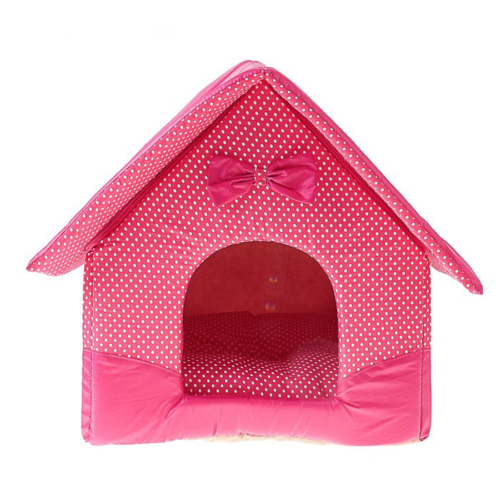 Домик розовый для кошек и собак - Нежный - 0