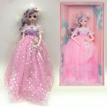 Кукла Junfa Ardana Princess 60 см в роскошном длинном розовом платье в подарочной коробке