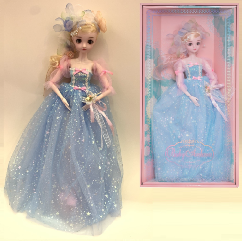 Кукла Junfa Ardana Princess 60 см в роскошном длинном голубом платье в подарочной коробке - 0