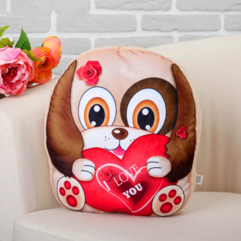 Мягкая подушка-игрушка Собачка с сердцем