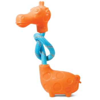 Игрушка для собак из термопластичной резины "Жираф с веревкой", 235/82мм, Triol