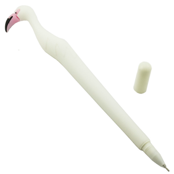 Ручка гелевая в форме Фламинго Белая
