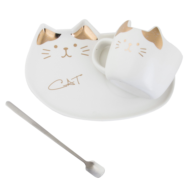 Кружка с блюдцем Котик с Кошкой N 3 белый - 4