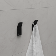 Крючок одинарный Lemark SMOOTH LINE для полотенец и халатов, чёрный матовый (9712002) - 2