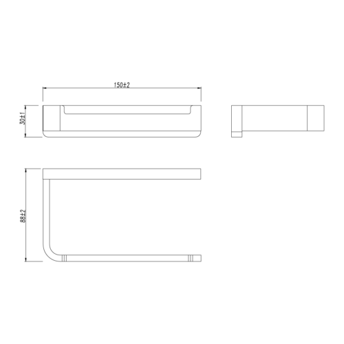 Держатель для туалетной бумаги Lemark SMOOTH LINE открытый , хром (9721007) - 1