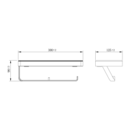 Двойной держатель для туалетной бумаги Lemark GLASS LINE с полкой, хром/белое стекло (9721040) - 1