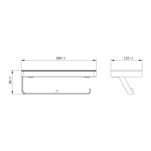Двойной держатель для туалетной бумаги Lemark GLASS LINE с полкой, хром/белое стекло (9721040) - 1