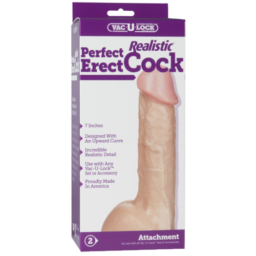 Реалистичная насадка 7 Realistic Perfect Erect Cock - 18,5 см. - 5