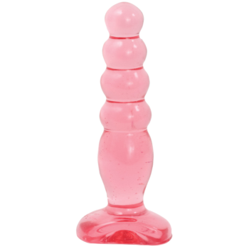 Розовая анальная пробка Crystal Jellies 5 Anal Delight - 14 см.