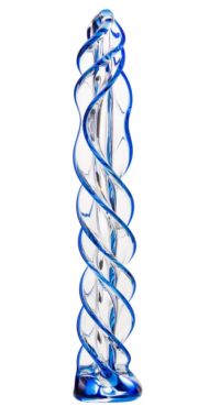 Прозрачный спиралевидный стимулятор из стекла - 18,5 см. - 0