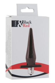 Черная водонепроницаемая вибровтулка Black Red - 12,7 см. - 2