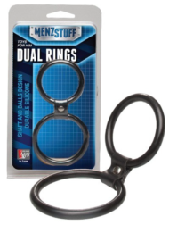 Чёрное двойное эрекционное кольцо Dual Rings Black - 0