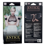 Черные мягкие наручники Entice French Cuffs с цепью - 1