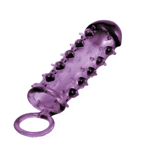 Закрытая фиолетовая насадка с пупырышками SAMURAI PENIS SLEEVE PURPLE - 14,5 см. - 0