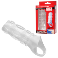 Насадка на пенис с кольцом для мошонки Clear Sensations Enhancer Sex Sleeve - 11,5 см. - 0