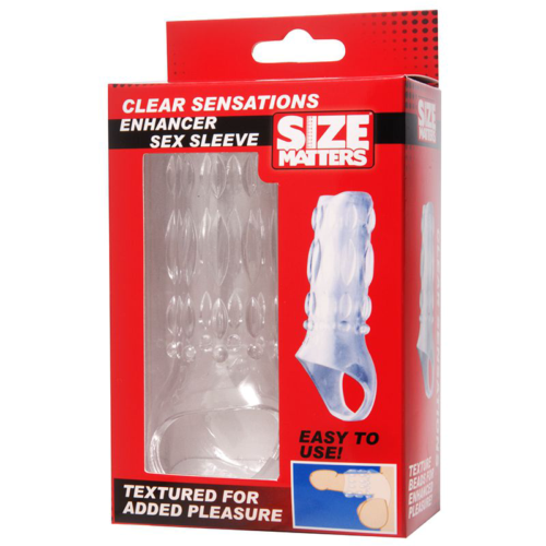 Насадка на пенис с кольцом для мошонки Clear Sensations Enhancer Sex Sleeve - 11,5 см. - 3