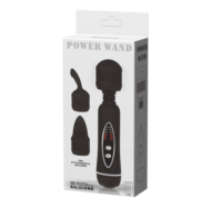 Черный вибромассажер со сменными насадками Power Wand - 20,5 см. - 7