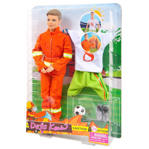 Кукла Defa. Юноша со сменной одеждой (пожарный и футболист), 2 вида - 0