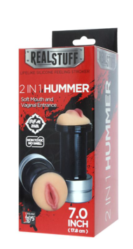 Двусторонний мастурбатор REALSTUFF 2 IN 1 HUMMER MOUTH VAGINA - ротик и вагина - 1