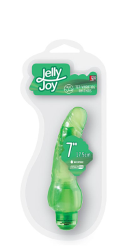 Зелёный гелевый вибратор JELLY JOY 7INCH 10 RHYTHMS GREEN - 17,5 см. - 1