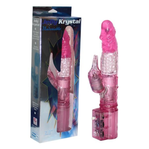 Розовый вибратор с клиторальным отростком JK UNDENIABLE 7.5 PEARL DIVER - 19 см. - 1