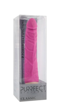 Розовый вибратор-реалистик с венками PURRFECT SILICONE CLASSIC 7.1INCH PINK - 18 см. - 1