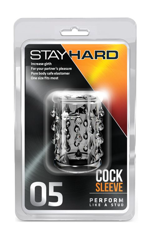 Прозрачная насадка с капельками STAY HARD COCK SLEEVE 05 CLEAR - 1