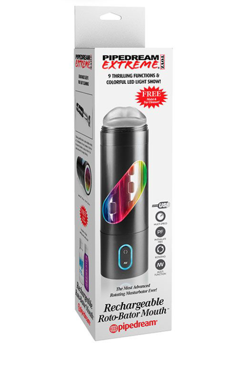 Перезаряжаемый мастурбатор-ротик Extreme Toyz Rechargeable Roto-Bator Mouth - 1