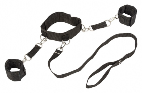 Ошейник с наручниками Bondage Collection Collar and Wristbands One Size - 0